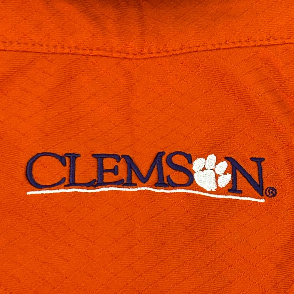 Clemson‎ Tigers Shirt Men's Large Orange Nike Dri Fit Short Sleeve Polo Paw Logo - Picture 6 of 10